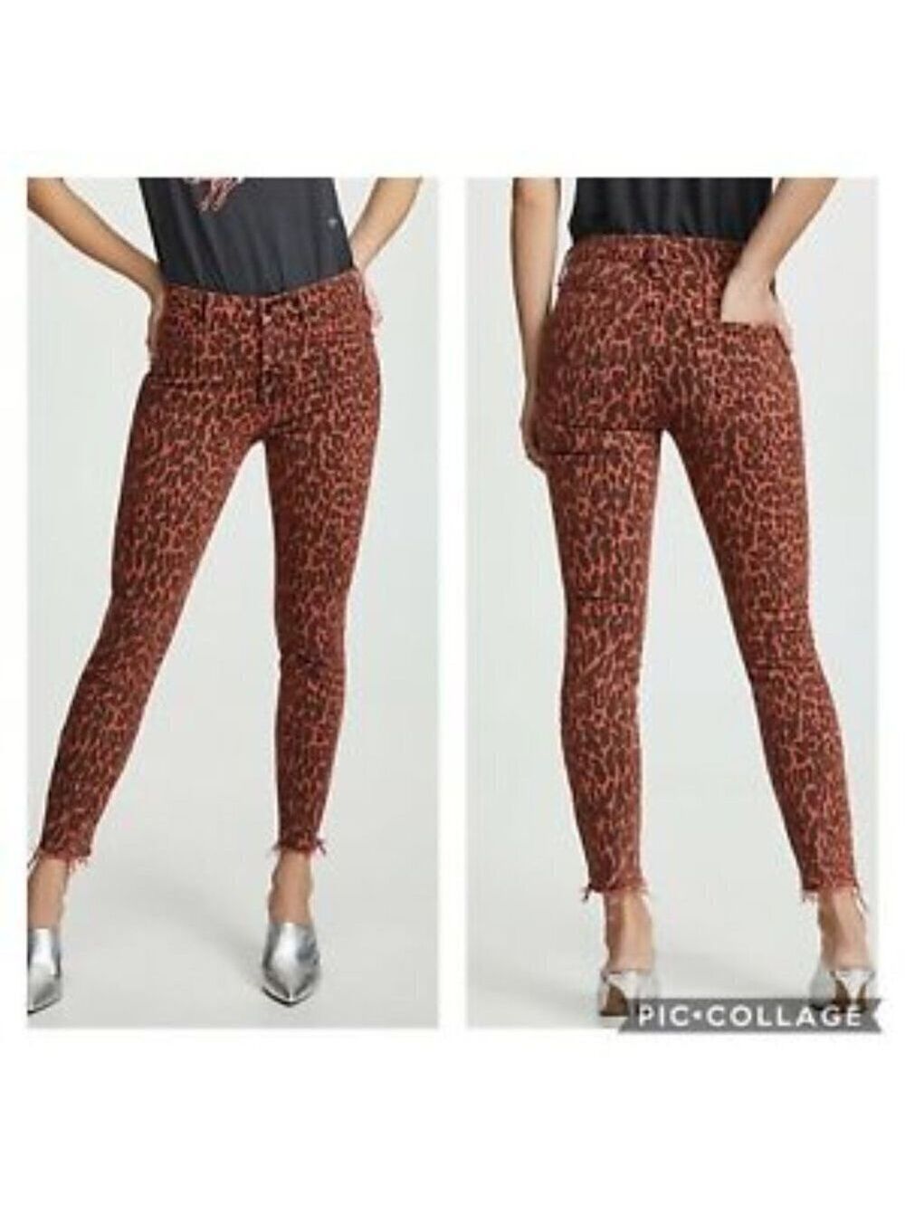 Mother BNWT ankle fray jeans high waist animal